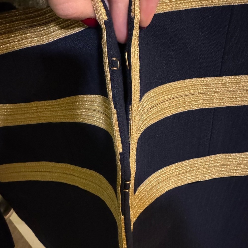 Navy and Gold Women's Military Jacket - Picture 6 of 6